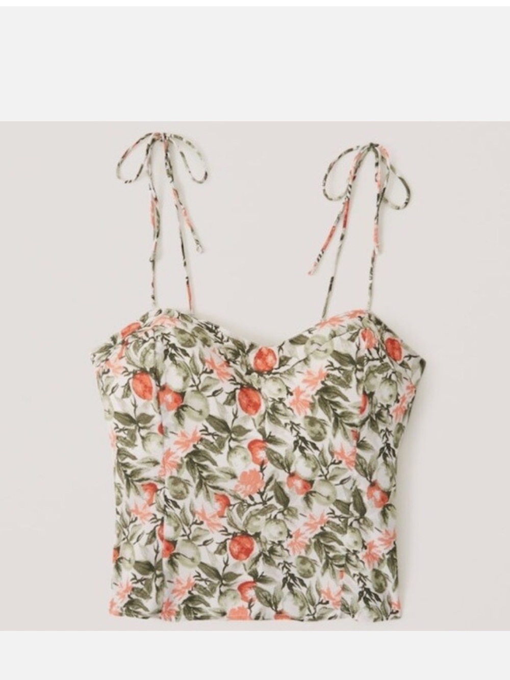 Abercrombie & Fitch Tie Strap Fruit Floral Print Cami Top Women’s XL